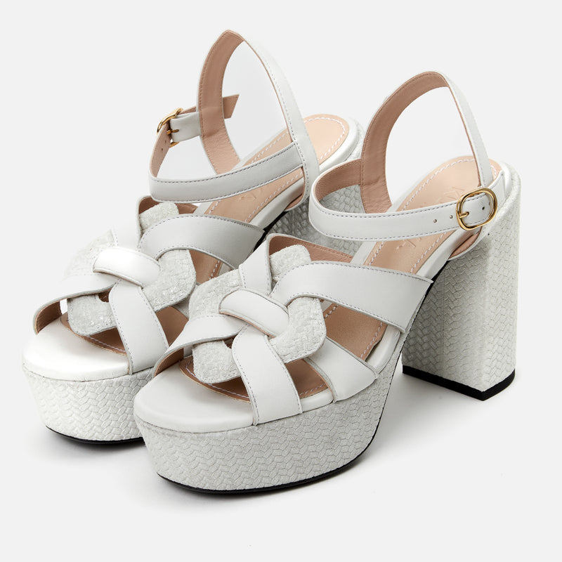 Kunoka ANNA platform sandal - Lily Platform Sandal white