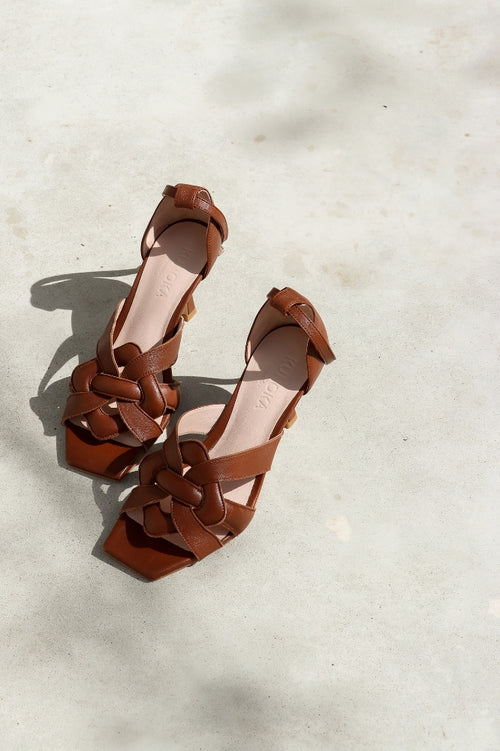CLAIRE high heel sandal - cuoio