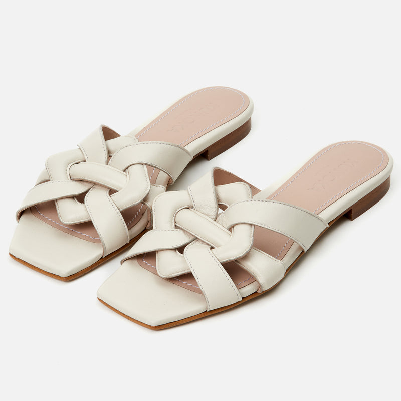 Kunoka SYLVIE flat sandal - Salty Flat Sandal white