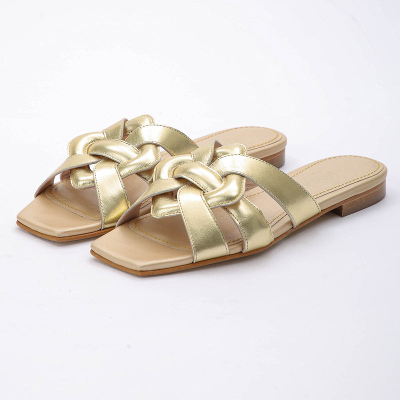 Kunoka SYLVIE flat sandal - Starling Flat Sandal gold