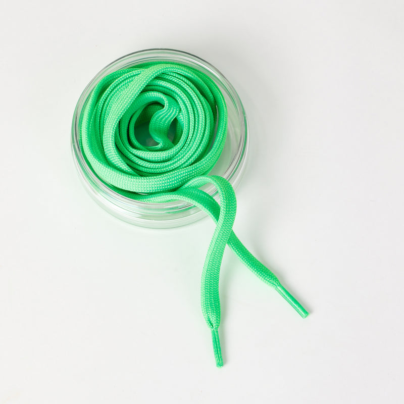 Kunoka NESTEL flat lace - fluo green Laces green