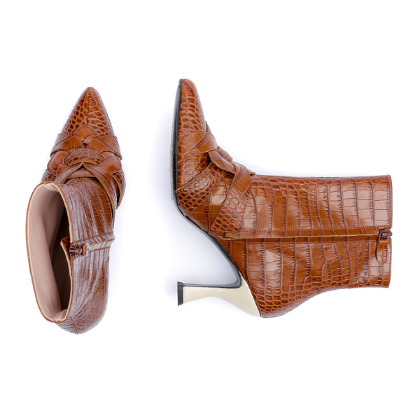 Kunoka ALICE ankle boot - croco cognac Ankle Boot brown
