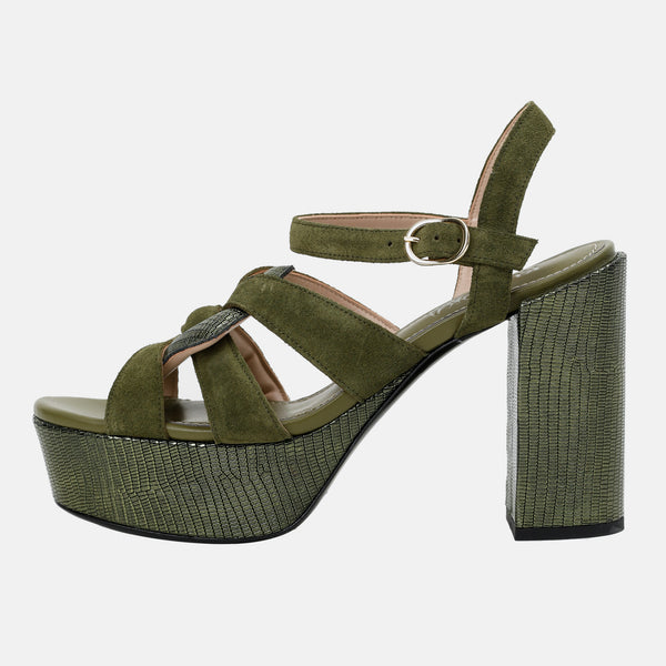 Kunoka ANNA platform sandal - Sycamore Platform Sandal khaki