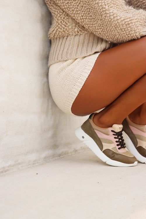 ARI platform sneaker - beige en kaki