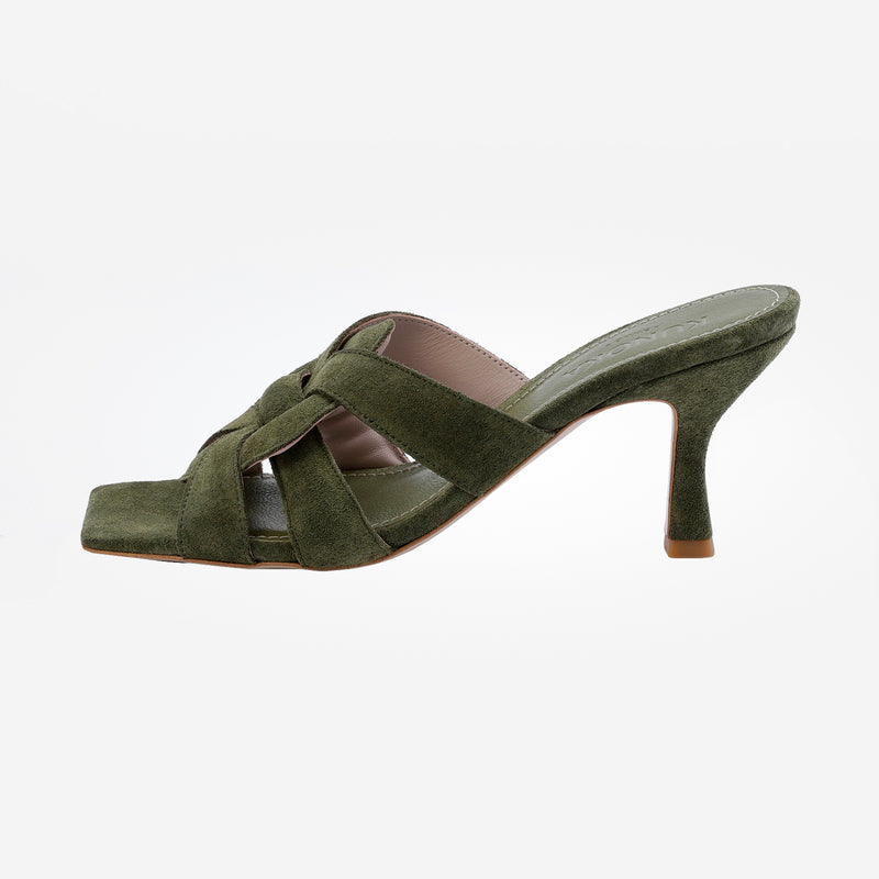 Kunoka CYNTHIA high heel sandal - nubuckkhaki High Heel Sandal green