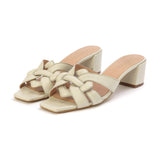 Kunoka MARTINE block heel sandal - off white High Heel Sandal white