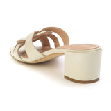 Kunoka MARTINE block heel sandal - off white High Heel Sandal white