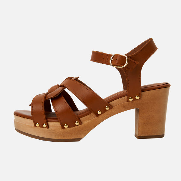 Kunoka MILOU clog sandal - Chestnut Clog Sandal brown