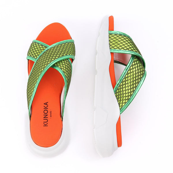 Kunoka SANDY flat sandal - green Flat Sandal green