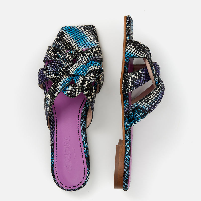 Kunoka SYLVIE flat sandal - Vipera Flat Sandal multicolor