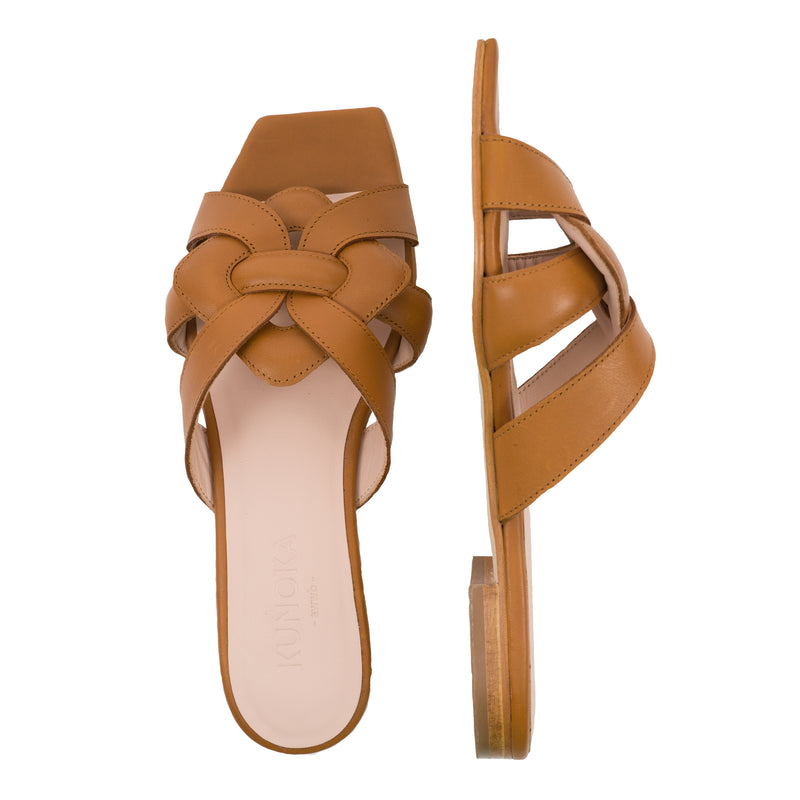 Kunoka SYLVIE flat sandal - cognac Flat Sandal brown
