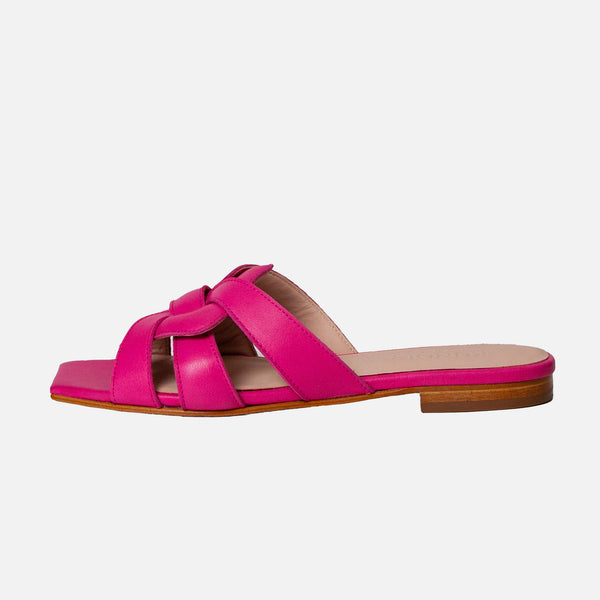 Fuschia pink hot sale flat sandals