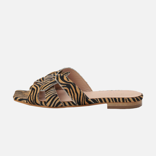 Kunoka SYLVIE flat sandal - quagga Flat Sandal beige