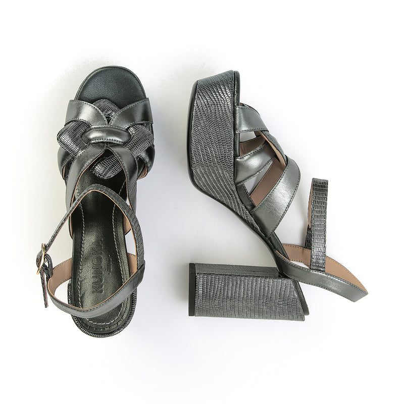 Kunoka ANNA platform sandal - hematite Platform Sandal silver
