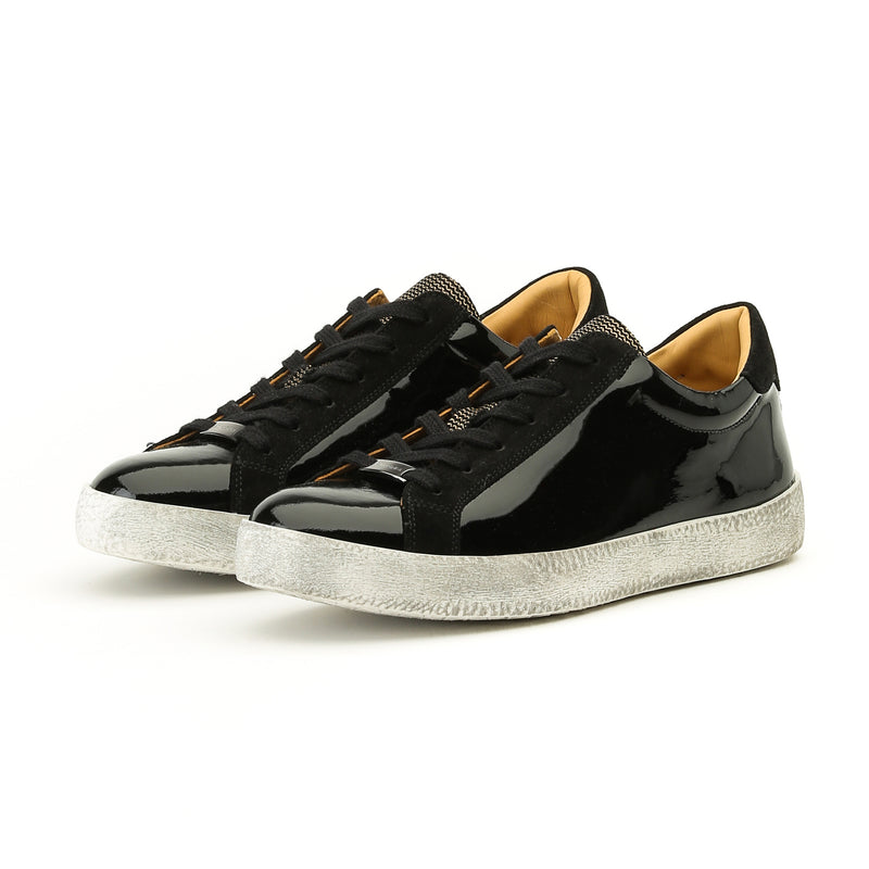 Kunoka ALEX low sneaker - shiny black and gold tongue Low Sneaker black