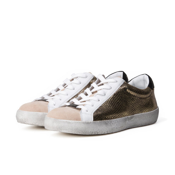 ALEX low sneaker - scaly gold