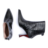 Alixe enkellaarsjes - Croco black