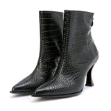 Alixe enkellaarsjes - Croco black