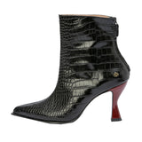 Alixe enkellaarsjes - Croco black