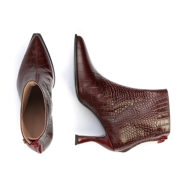 ALIXE ankle boot - croco bordeaux