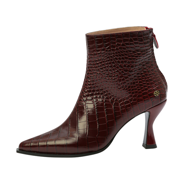 ALIXE ankle boot - croco bordeaux