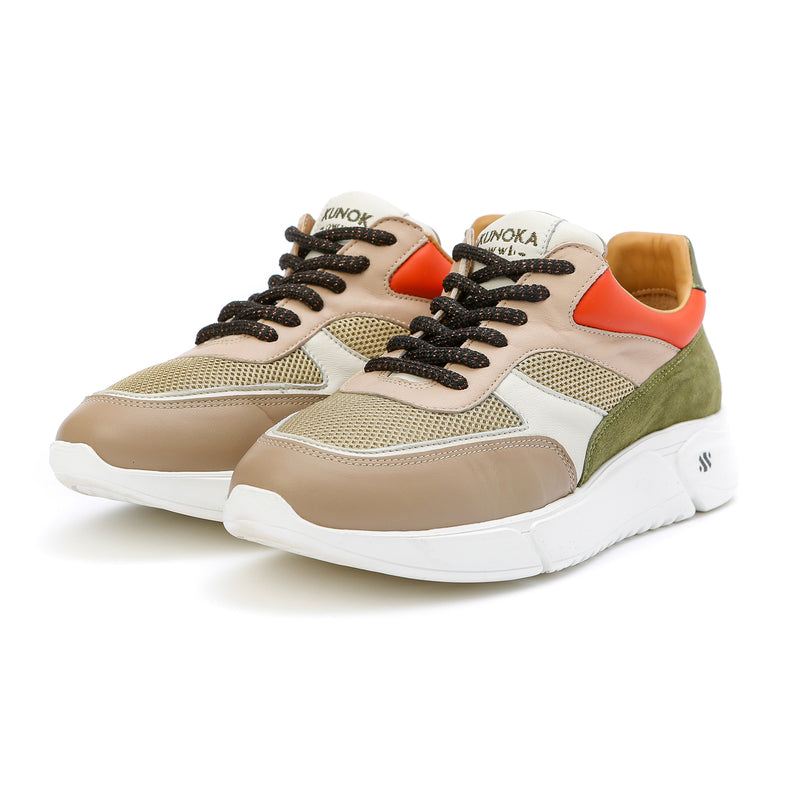 Kunoka ARI platform sneaker - beige khaki and orange Platform Sneaker beige