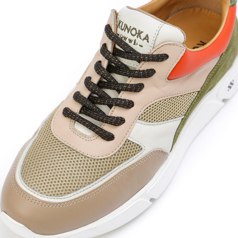 Kunoka ARI platform sneaker - beige khaki and orange Platform Sneaker beige