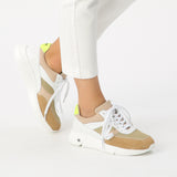 Kunoka ARI platform sneaker - beige and fluo yellow Platform Sneaker beige