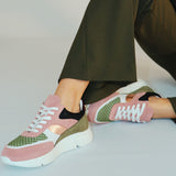 Kunoka ARI platform sneaker - khaki and pink Platform Sneaker multicolor