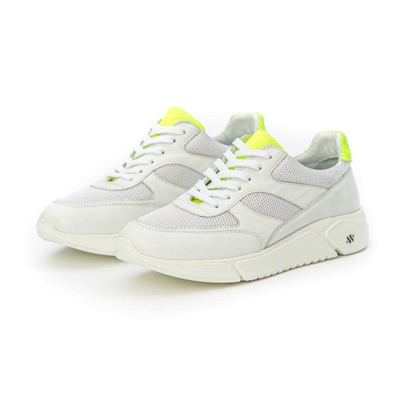 ARI platform sneaker - white and fluo touch