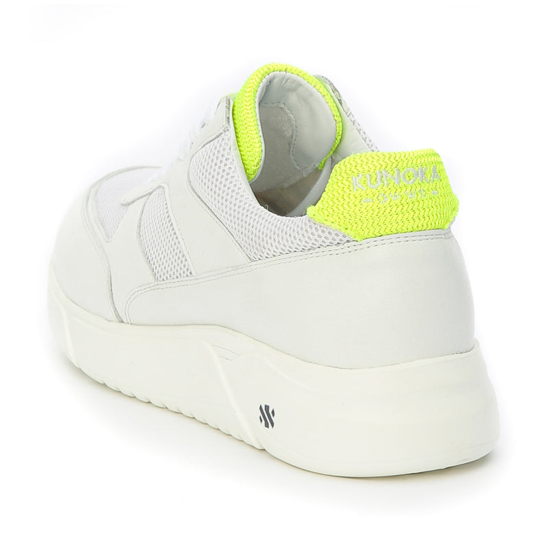 ARI platform sneaker - wit en fluo toets