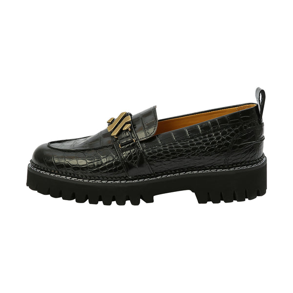 Emmy loafer - Croco zwart