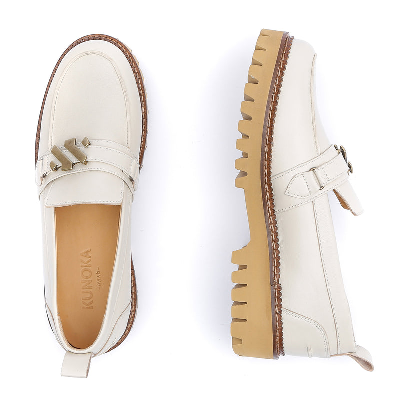 Kunoka EMMY loafer - beige and white Loafer white