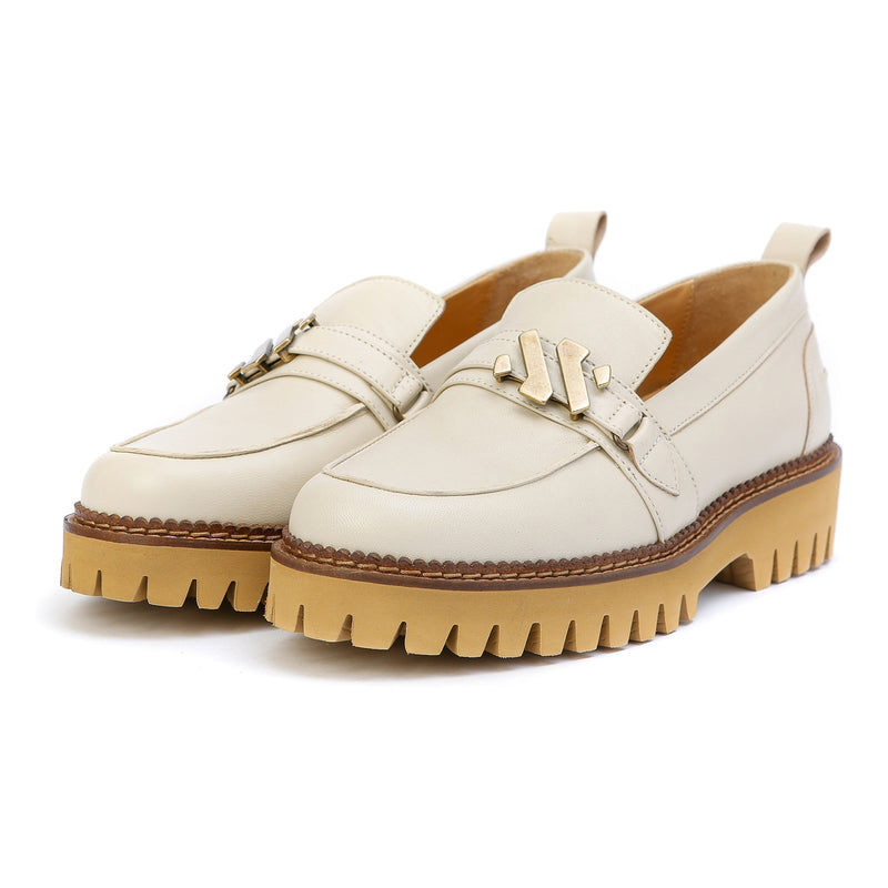 Kunoka EMMY loafer - beige and white Loafer white