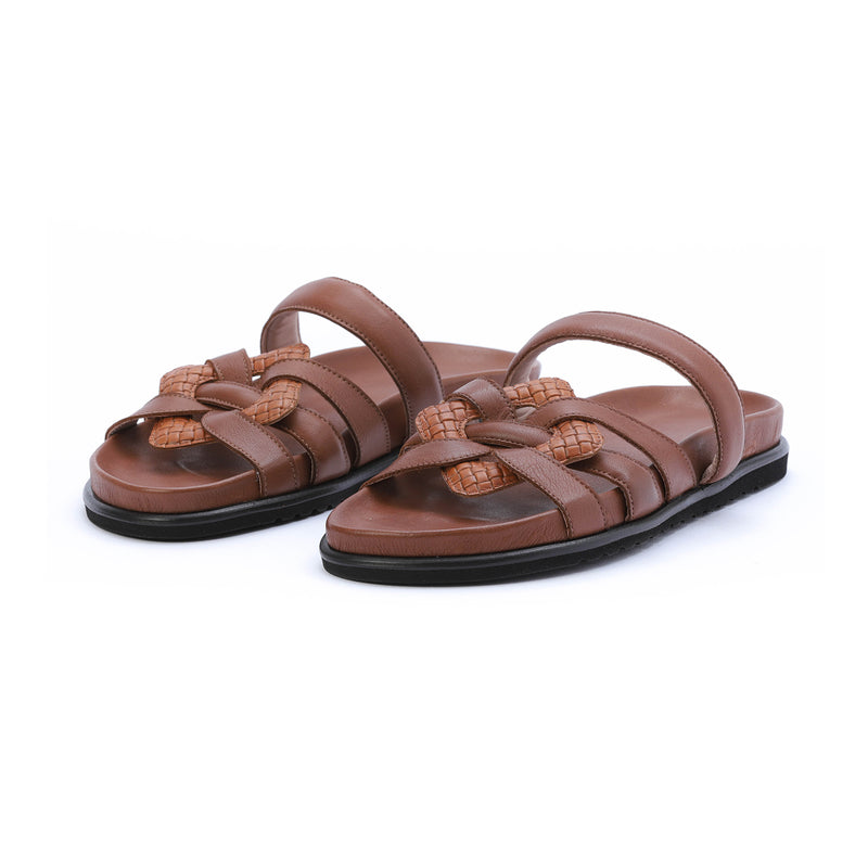 Kunoka HORTENSE flat sandal - cuoio Flat Sandal brown