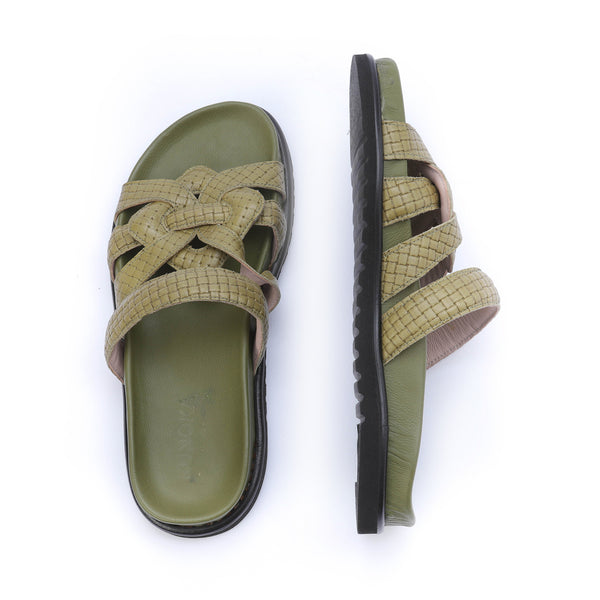 Kunoka HORTENSE flat sandal - kaki Flat Sandal green