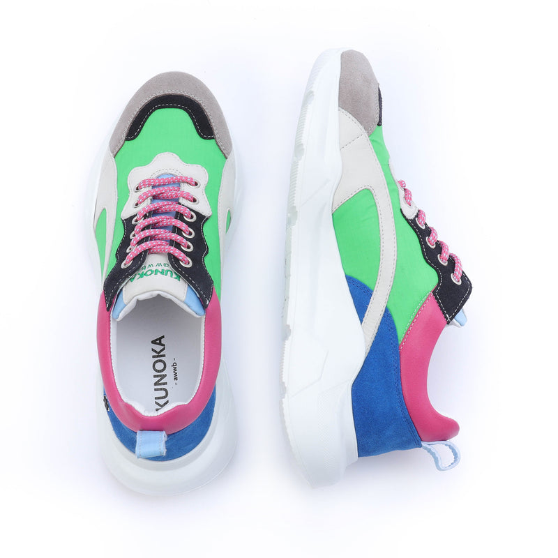 Kunoka IZZI platform sneaker - green blue Platform Sneaker green