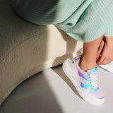 Kunoka IZZI platform sneaker - holographic blue Platform Sneaker white