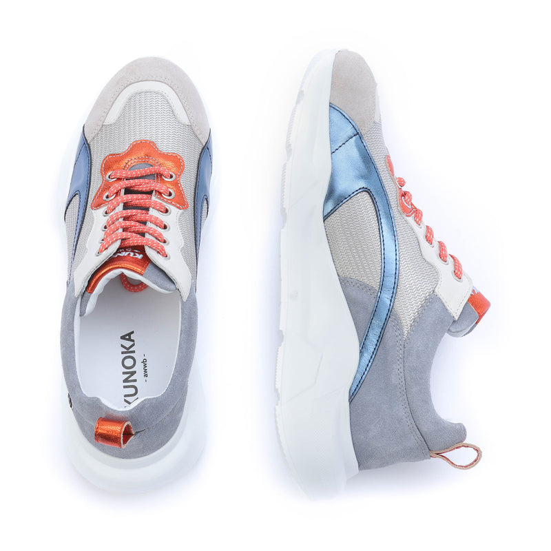 Kunoka IZZI platform sneaker - grey and orange Platform Sneaker grey