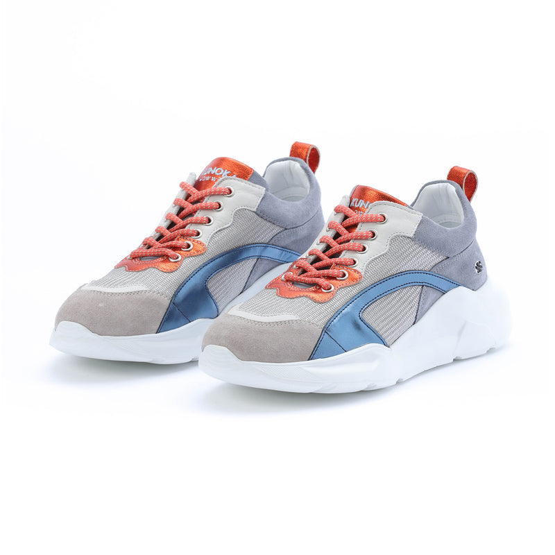 Kunoka IZZI platform sneaker - grey and orange Platform Sneaker grey