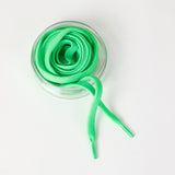 Kunoka NESTEL flat lace - fluo green Laces green