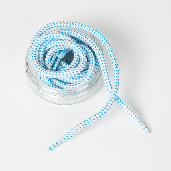 Kunoka NESTEL round lace - white/blue Laces blue