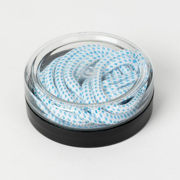 Kunoka NESTEL round lace - white/blue Laces blue