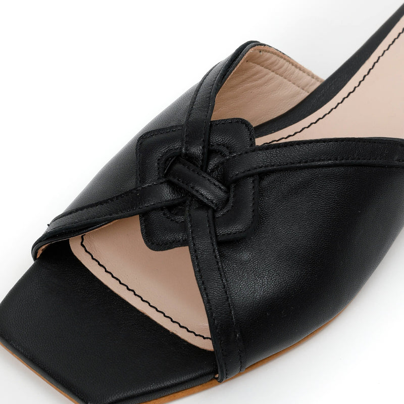 Kunoka SANDRINE flat sandal - Crow Flat Sandal
