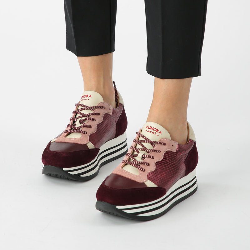 Kunoka STRIPY platform sneaker - sapphire Platform Sneaker red