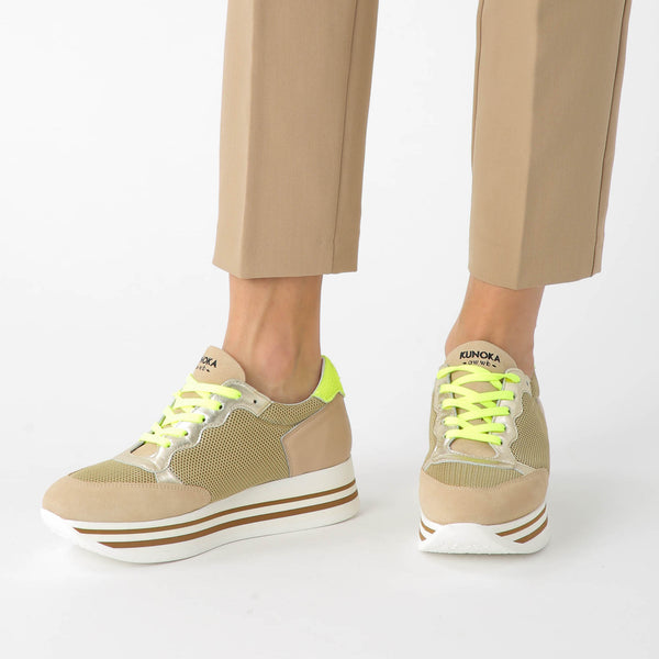 Kunoka STRIPY platform sneaker - Oriole Platform Sneaker beige