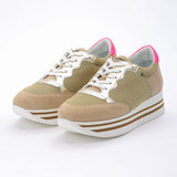 Kunoka STRIPY platform sneaker - Stork Platform Sneaker beige
