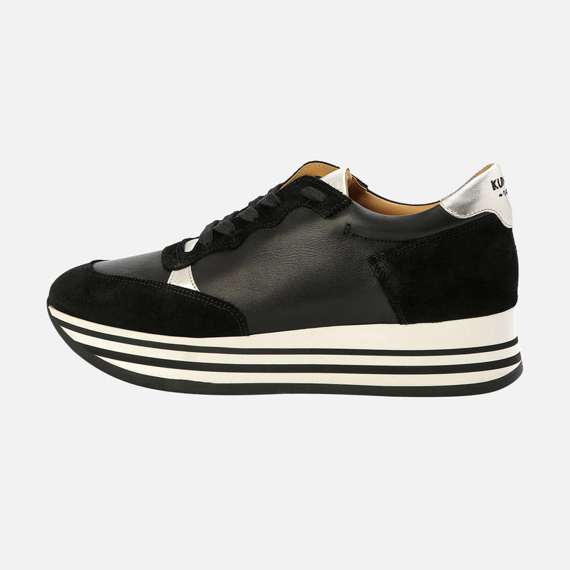 Kunoka STRIPY platform sneaker - black and gold Platform Sneaker black