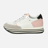 Kunoka STRIPY platform sneaker - pink back Platform Sneaker white
