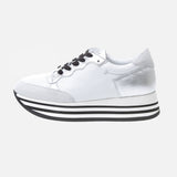 Kunoka STRIPY platform sneaker - silver white Platform Sneaker white
